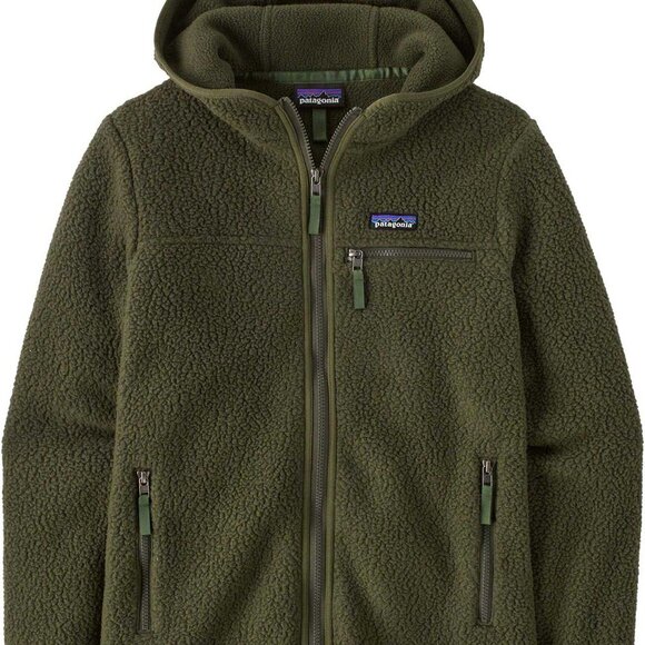 NWT Patagonia Women's Retro Pile Fleece Hoody- Pine Needle Green - Picture 2 of 3